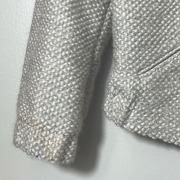 Anthropologie Elevenses Woodland Path Grey 70% Wool Crop 3/4 Sleeve Blazer - S - Picture 7 of 13